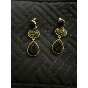 Dangle‎ Drop Earrings Black Rhinestone Glam Statement Jewelry